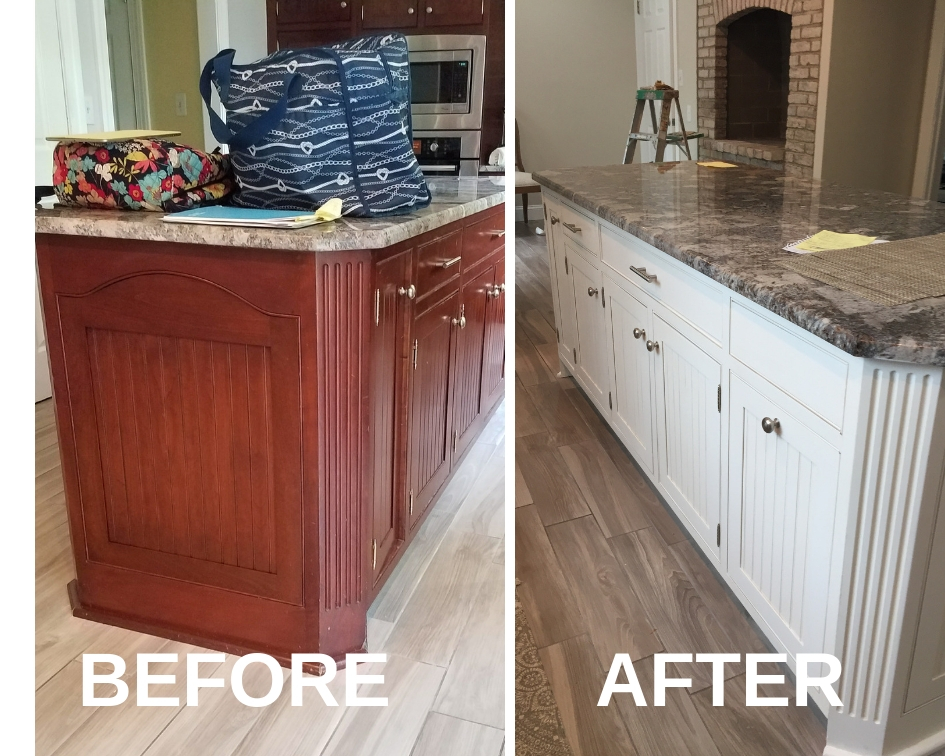 5 Tips To Spice Up Your Kitchen This Winter CabinetPaintingbeforeafter2